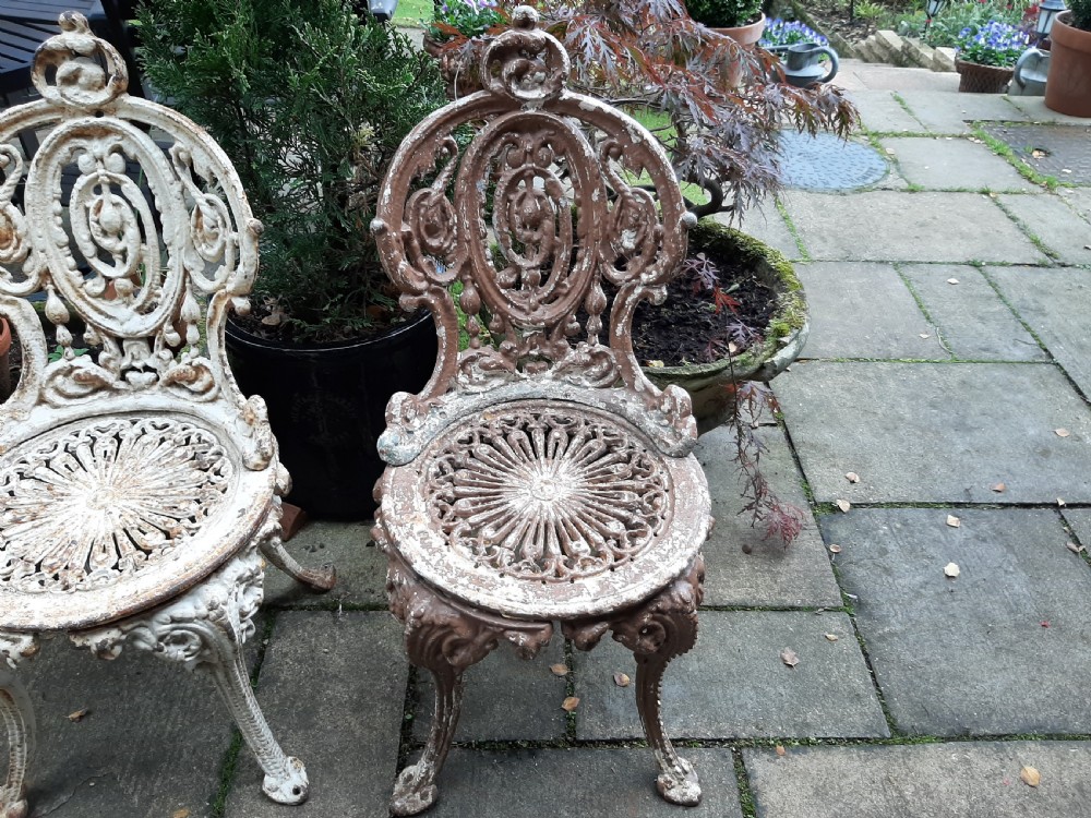Set of Four 19th Century Cast-iron Garden Chairs View II