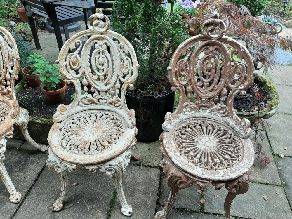 Set of Four 19th Century Cast-iron Garden Chairs View III