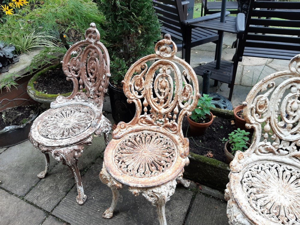 Set of Four 19th Century Cast-iron Garden Chairs View V