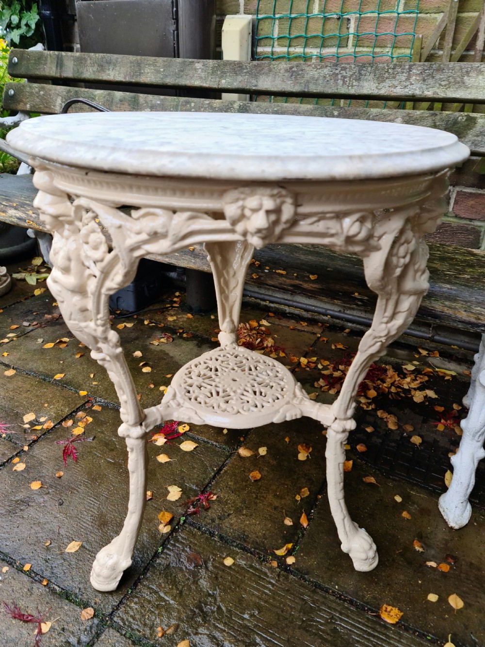 Victorian Garden Table with Marble Top