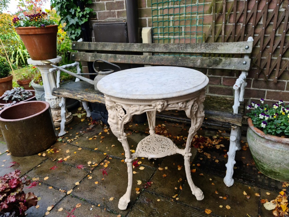Victorian Garden Table with Marble Top View II
