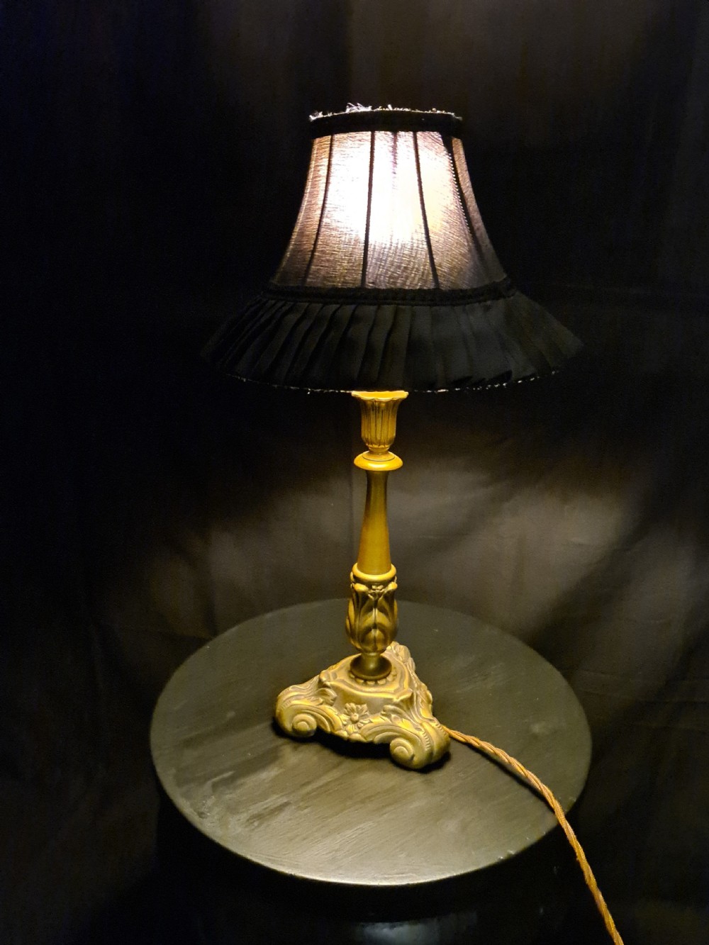 A Small Brass Art Nouveau Style Table Lamp View IX