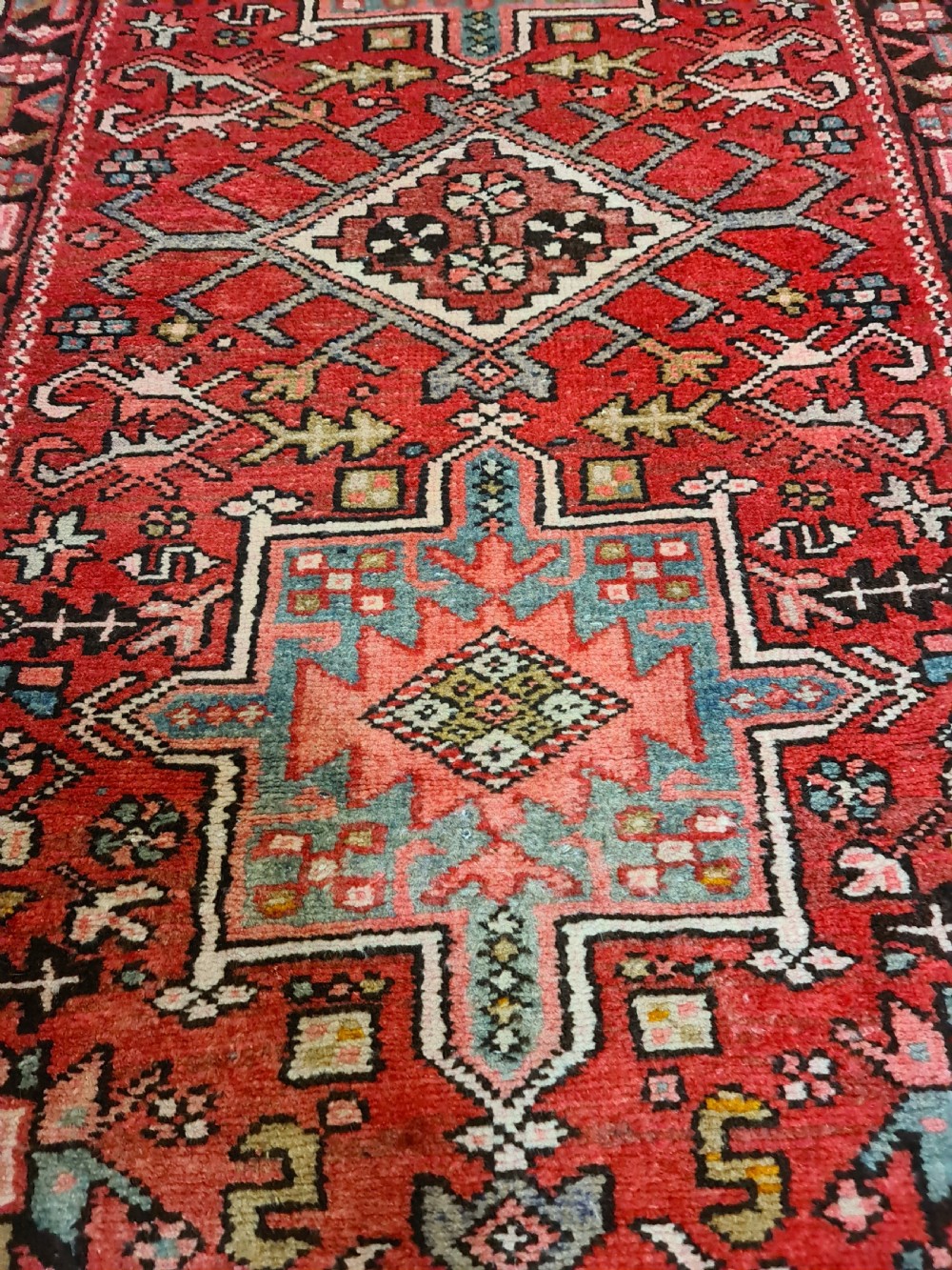 Beautiful Heriz Runner c1930 View V