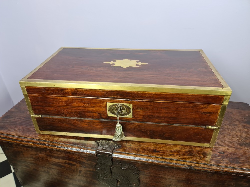 Finest Quality Georgian Rosewood Campaign Writing Slope