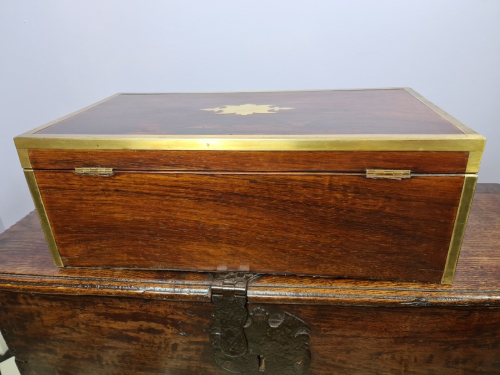 Finest Quality Georgian Rosewood Campaign Writing Slope View X