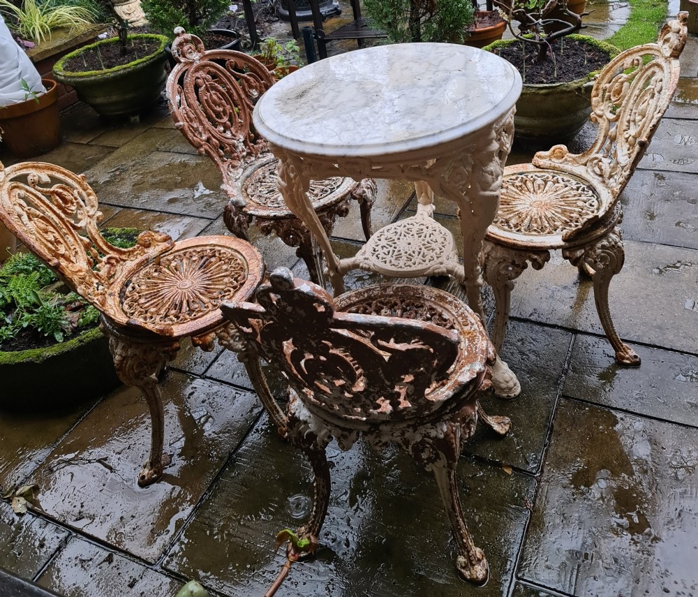 Set of Four 19th Century Cast-iron Garden Chairs View VII