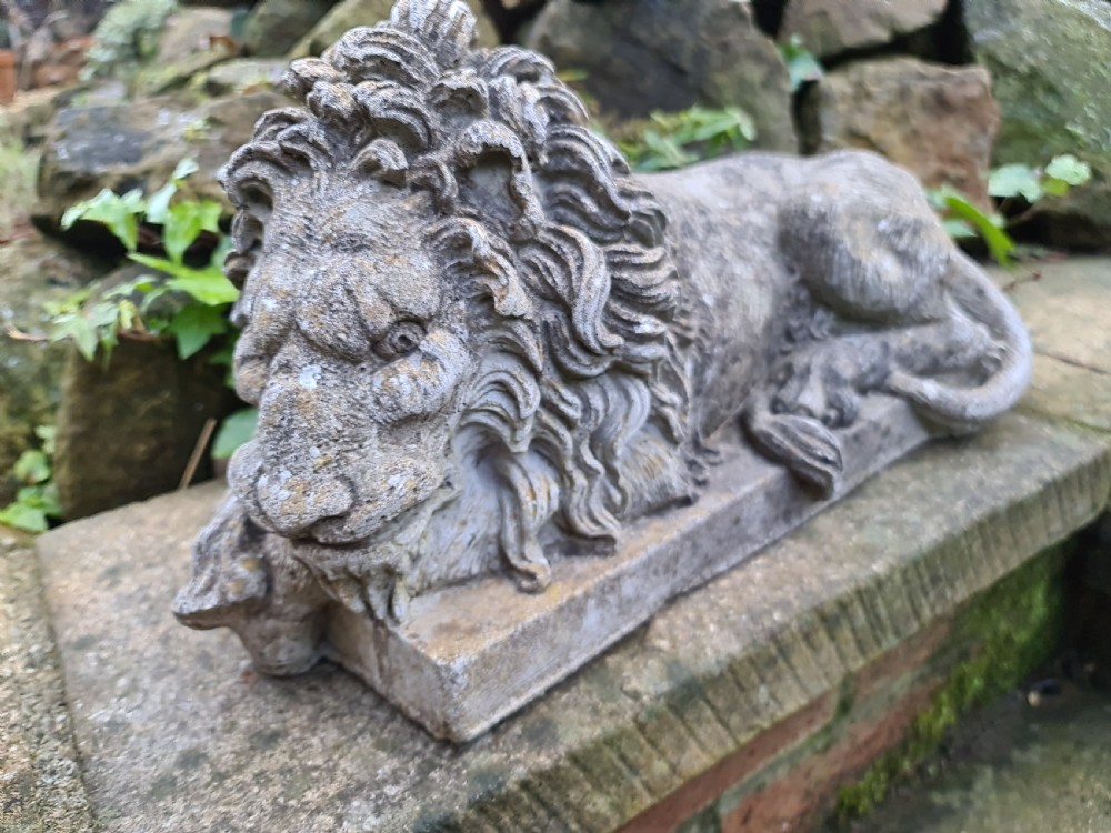 Pair of Canova Lions after St Peters, Rome and Chatsworth House View III