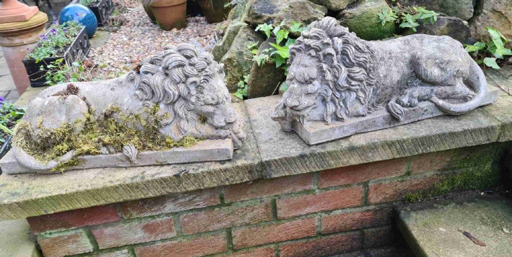 Pair of Canova Lions after St Peters, Rome and Chatsworth House