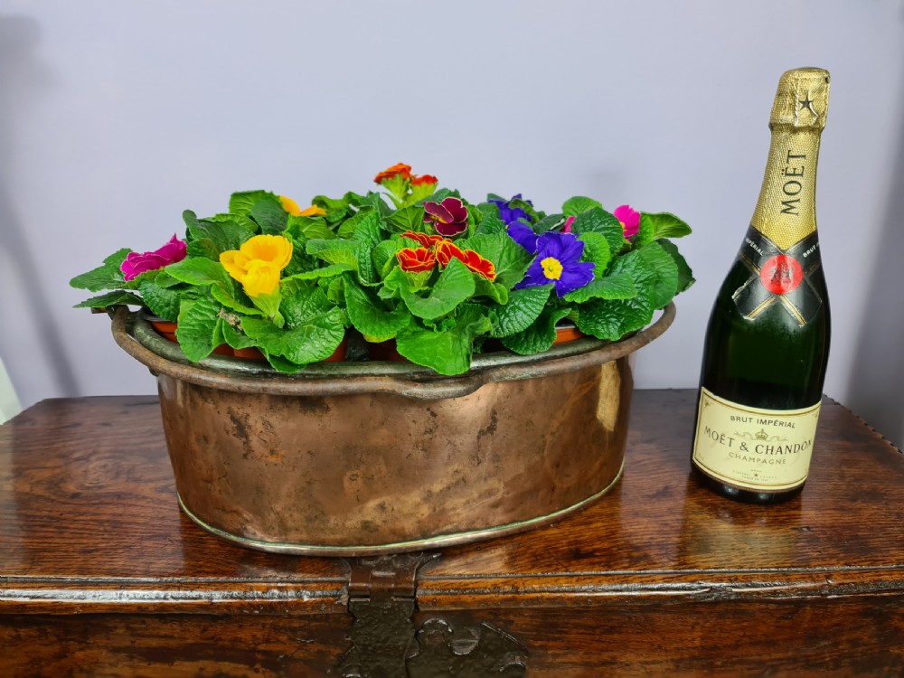 19th century Oval Copper Planter View II