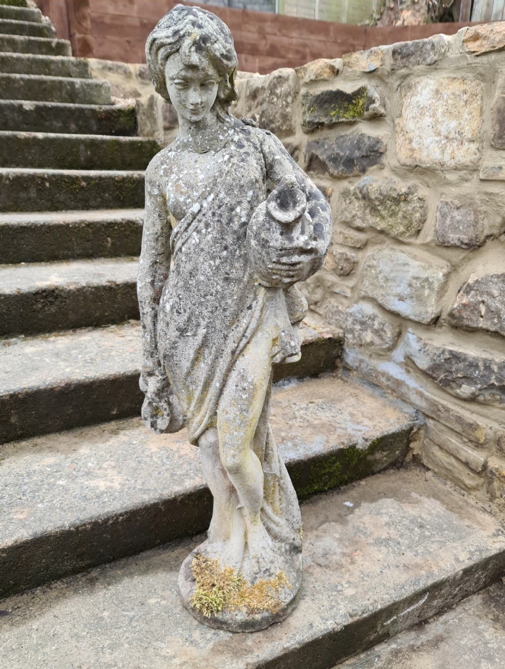Composite Stone Semi-clad Maiden Water Carrier View V