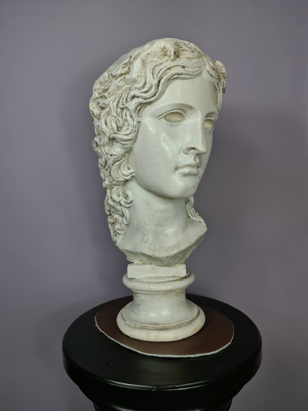 19th Century Glazed Plaster Bust