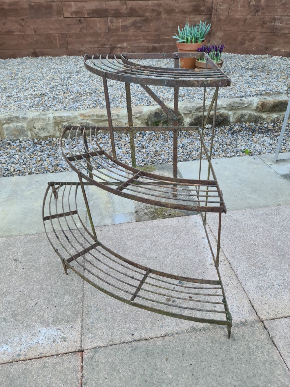 French Corner Bow fronted 3 Tier Plantstand