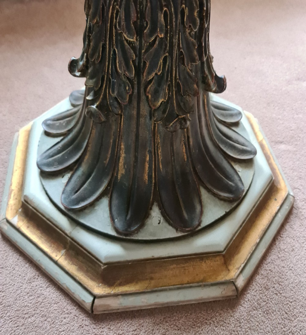19thC Gothic Side Table with Victorian Marble Top View V