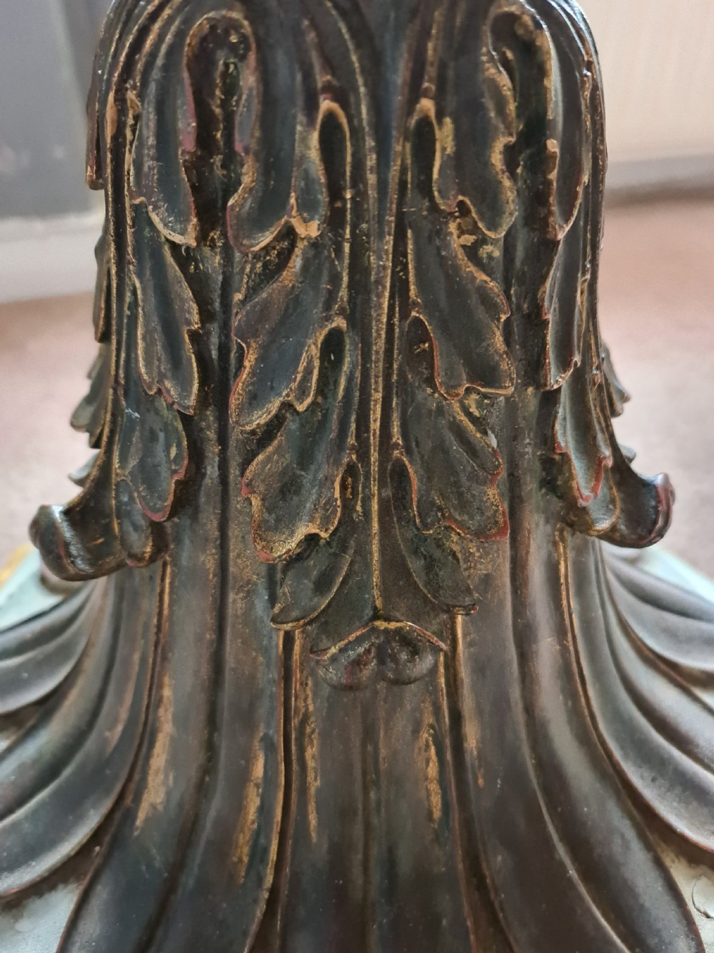 19thC Gothic Side Table with Victorian Marble Top View VI
