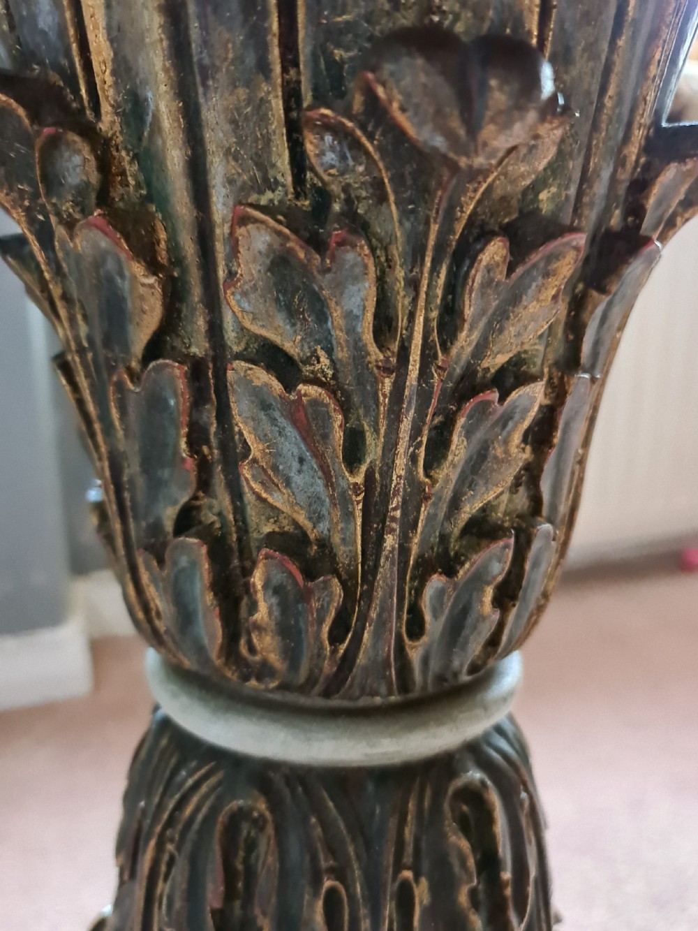 19thC Gothic Side Table with Victorian Marble Top View VII