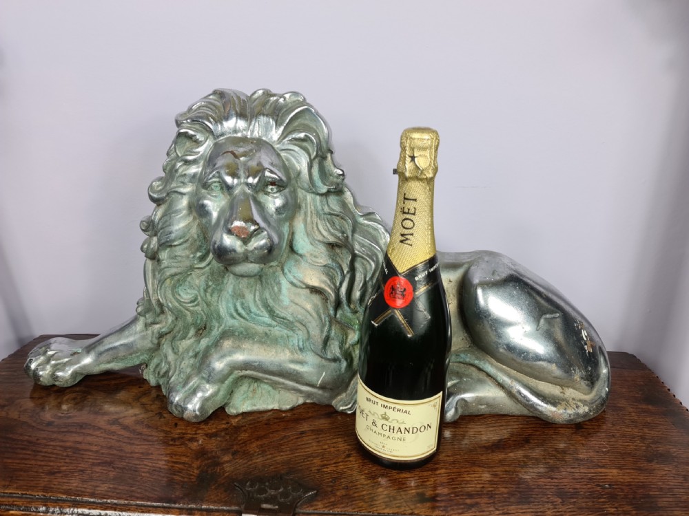 Interesting large Recumbent Lion Doorstop View V