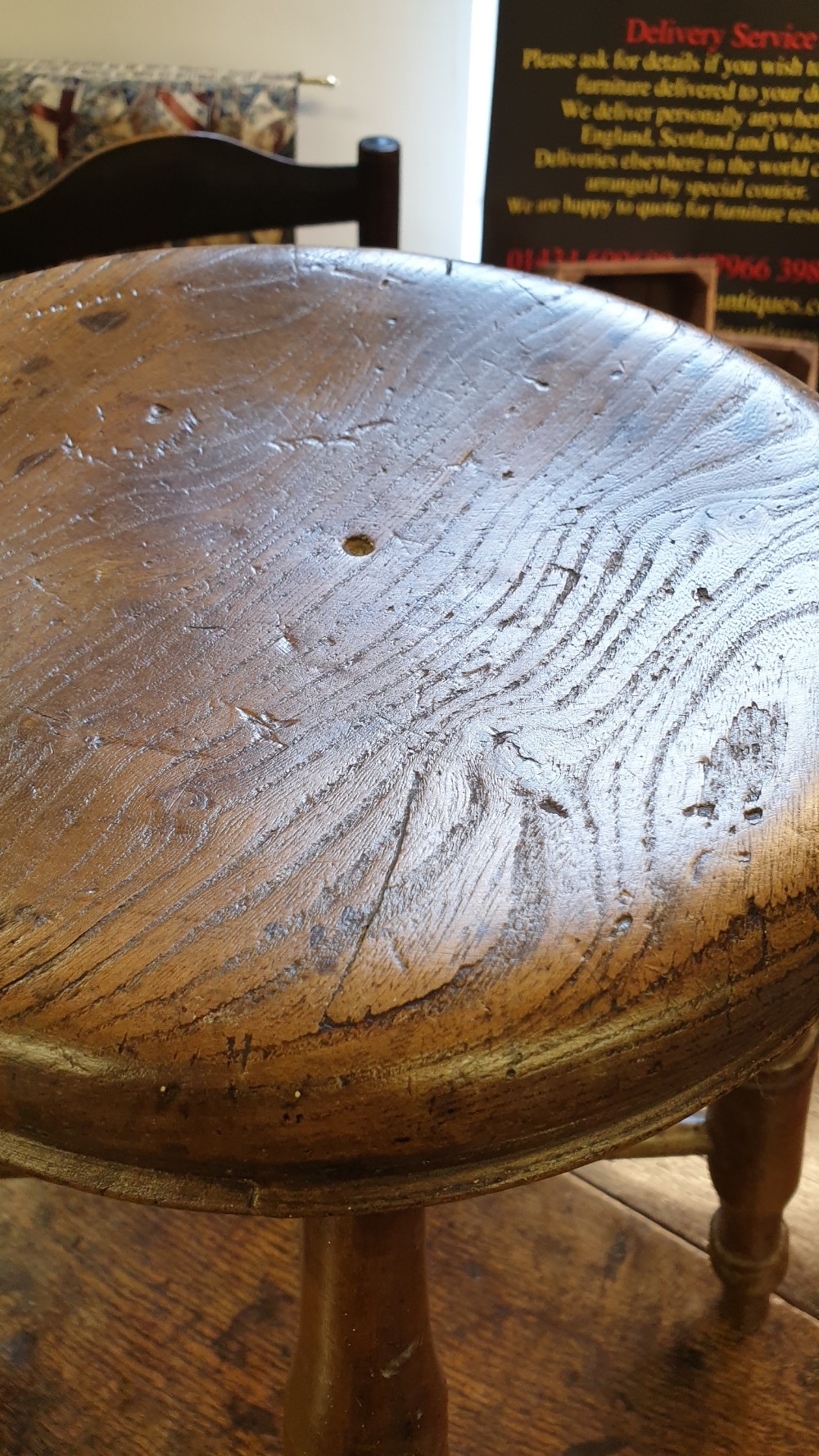 Traditional Victorian Kitchen Stool. View V