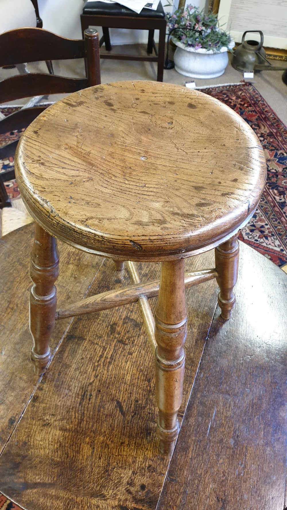 Traditional Victorian Kitchen Stool. View VI