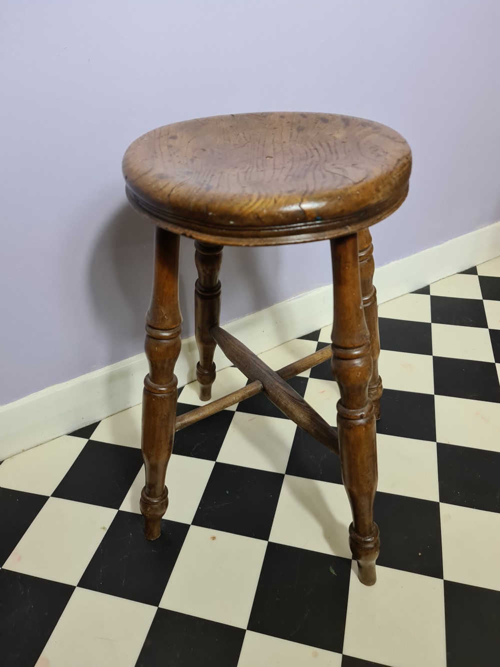 Traditional Victorian Kitchen Stool. View VII