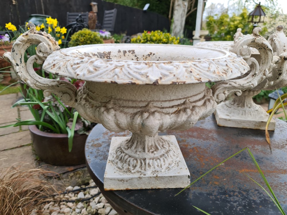 Pair French Cast-iron Garden Urns View IV