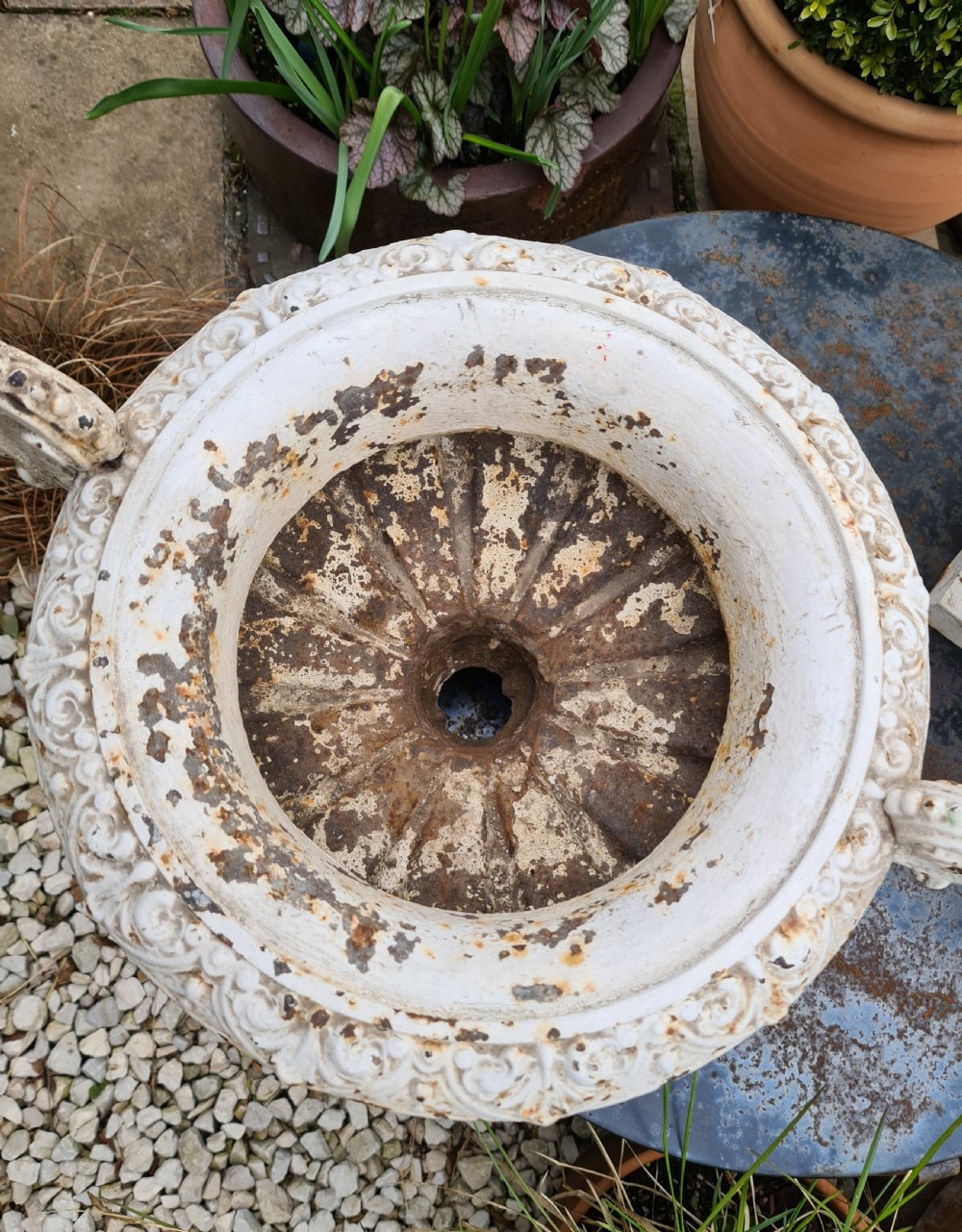 Pair French Cast-iron Garden Urns View VII