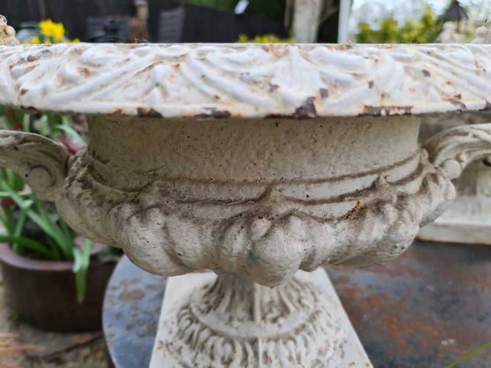 Pair French Cast-iron Garden Urns View VIII