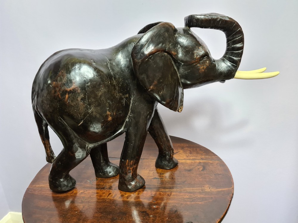 Large Hand Carved African Elephant