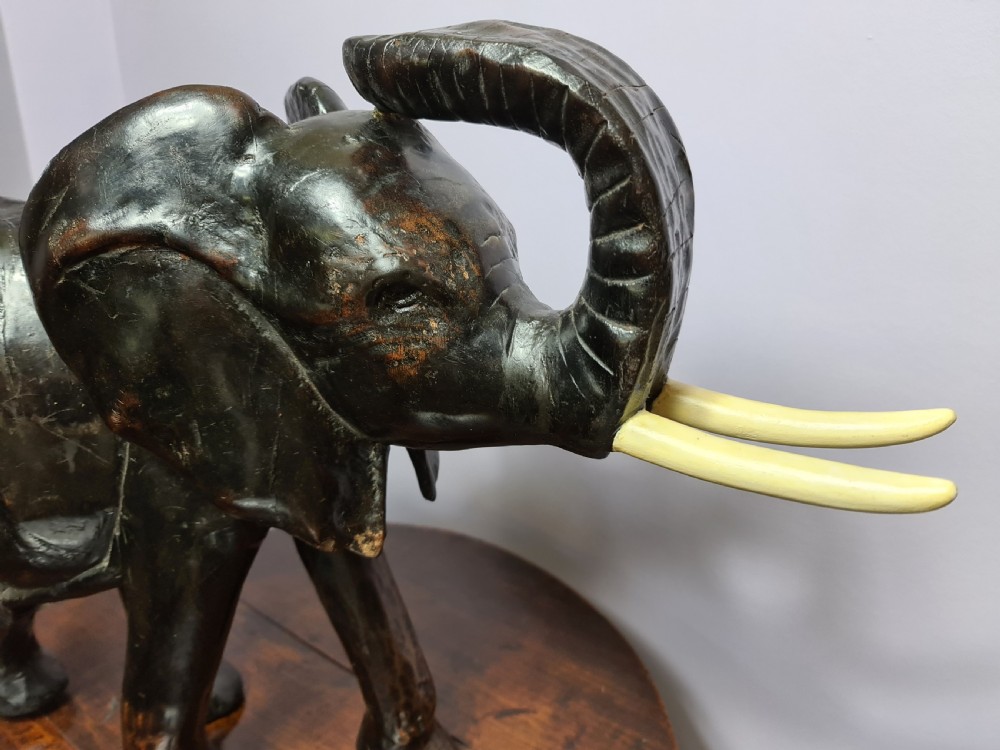 Large Hand Carved African Elephant View III