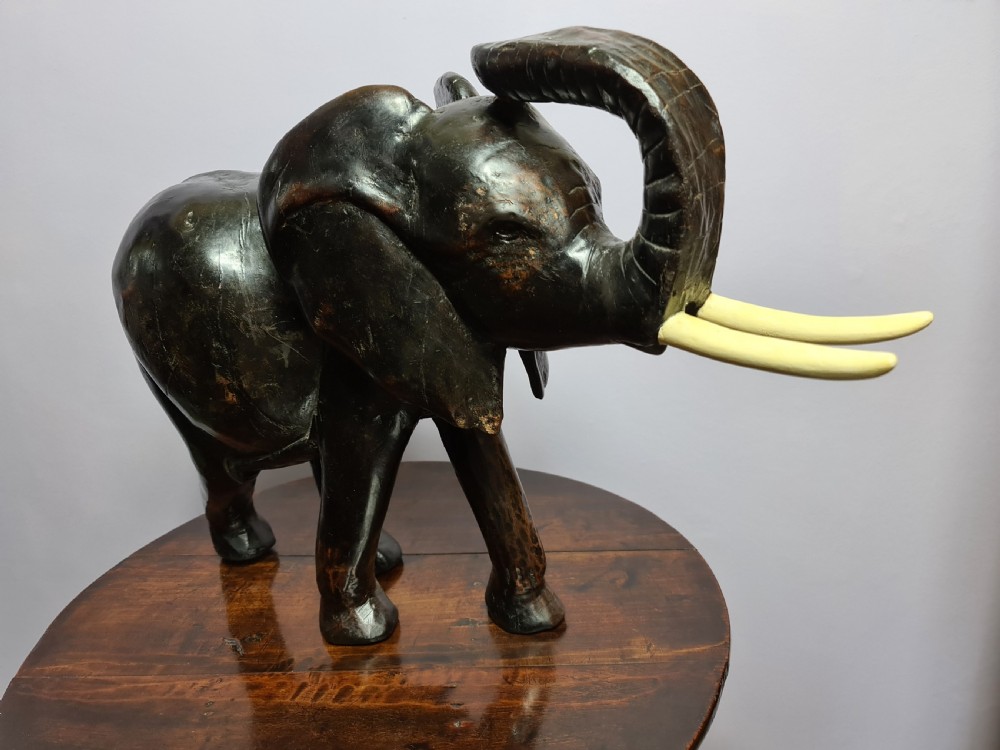 Large Hand Carved African Elephant View VI