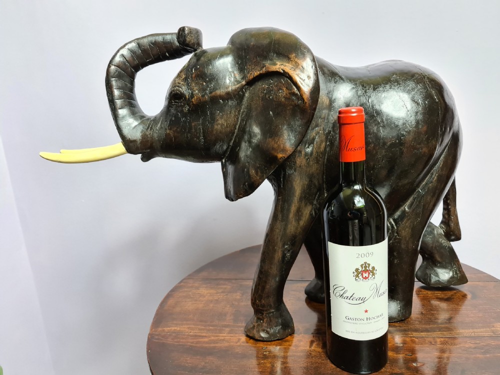 Large Hand Carved African Elephant View VII