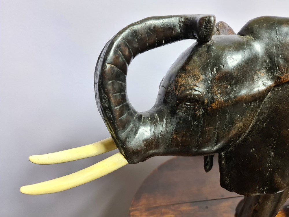 Large Hand Carved African Elephant View VIII