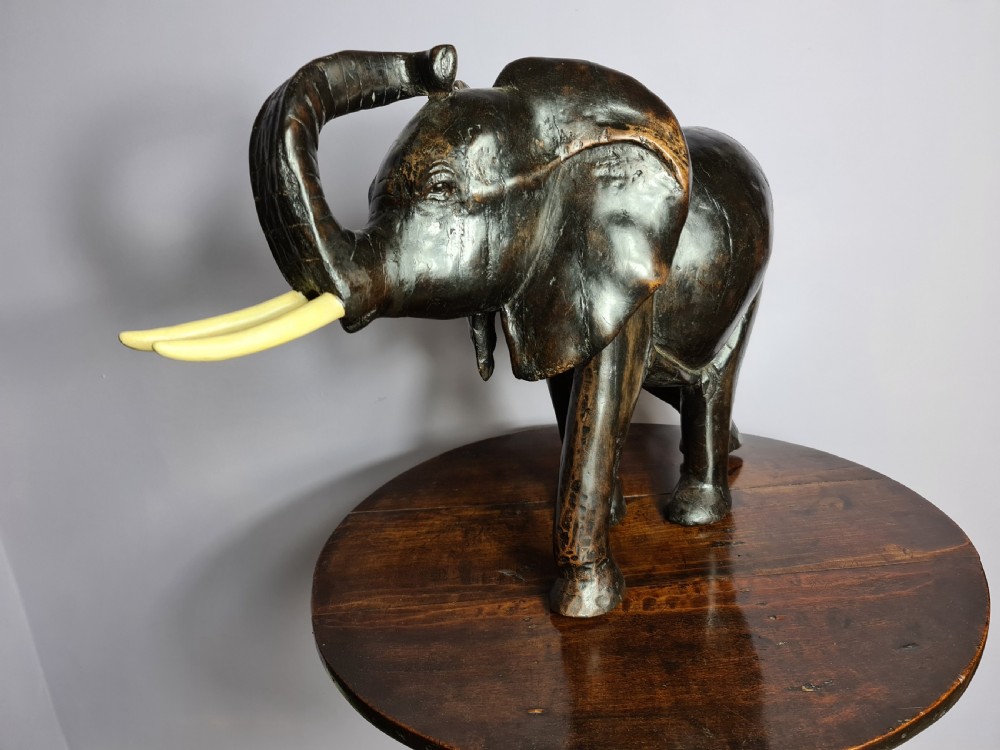 Large Hand Carved African Elephant View IX
