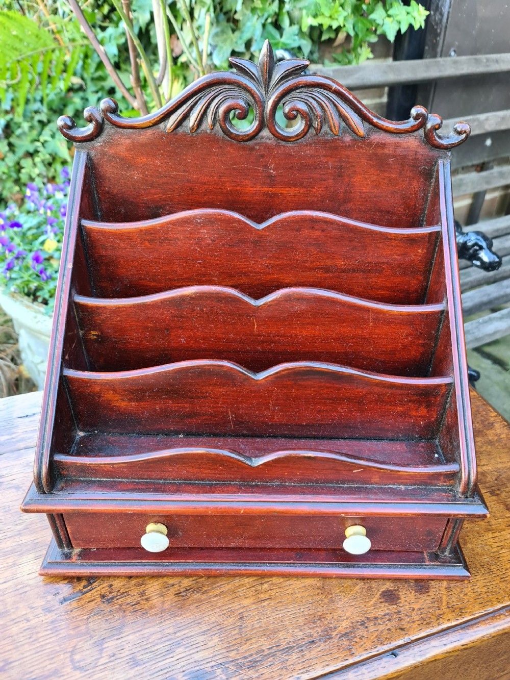 Victorian Desk Tidy with Drawer