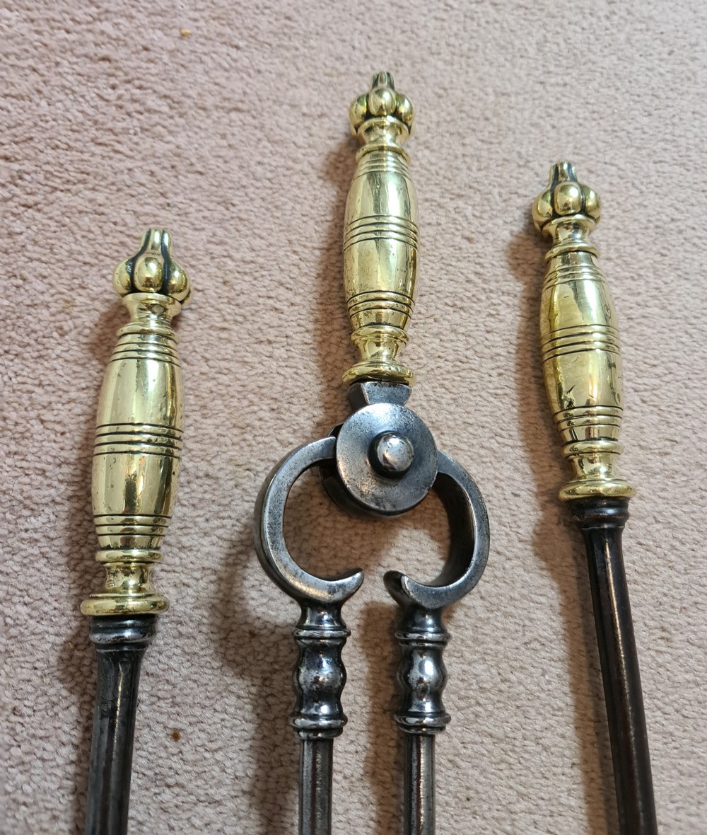 Exceptional set of Small Brass and Steel Fire Irons View VIII