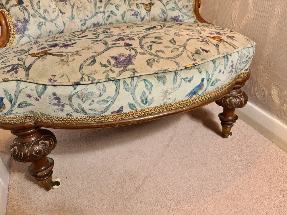Unusual 19th Century Upholstered Corner Seat or Boudoir Chair View V