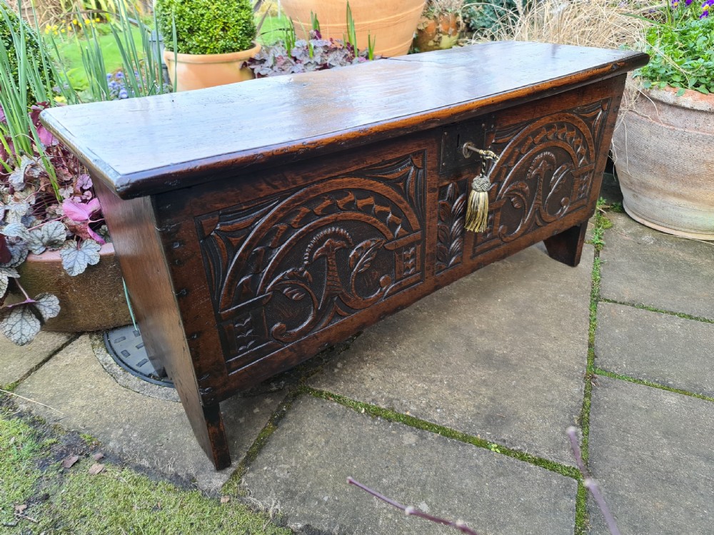 Handsome 18th Century small Oak Coffer View III