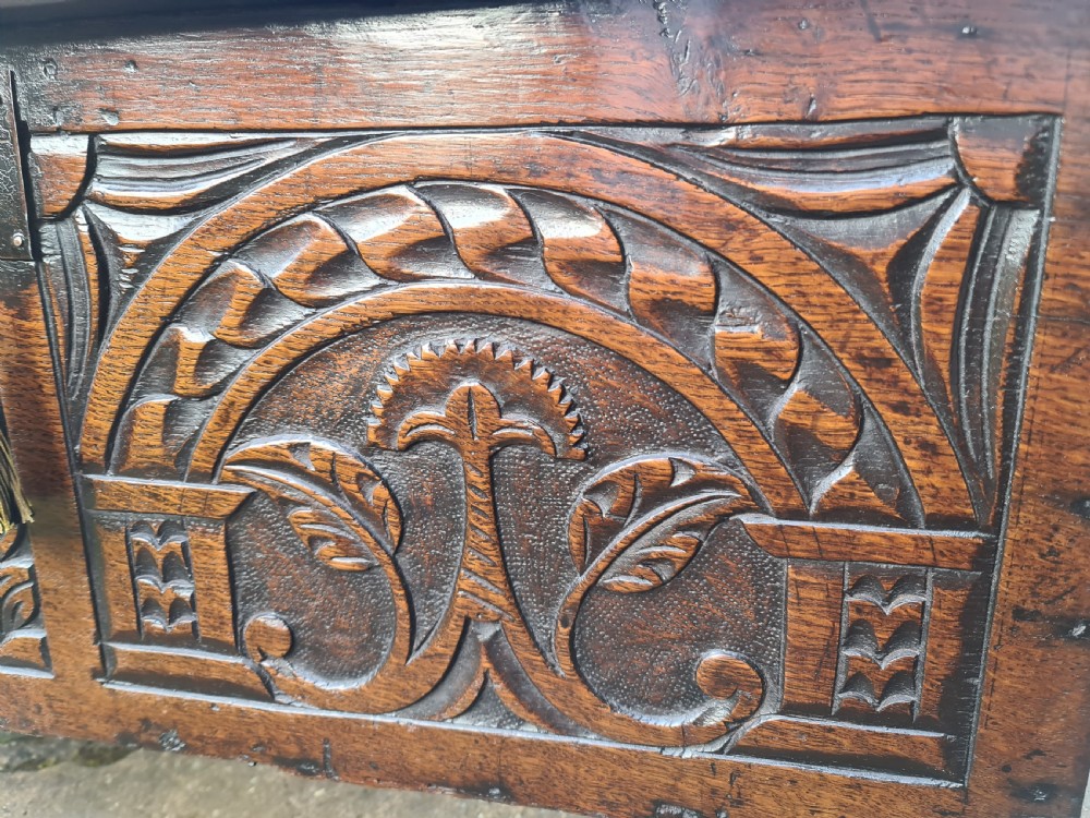 Handsome 18th Century small Oak Coffer View VI