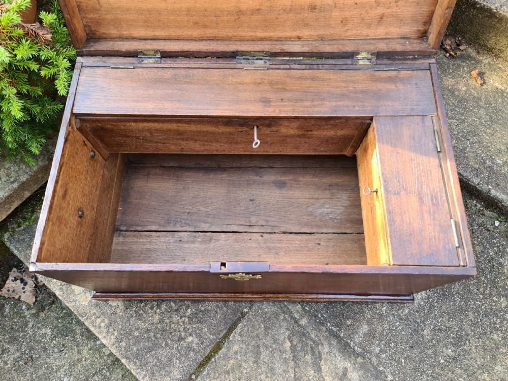 A Neat Oak Estate Deed Box 18th Century View VI
