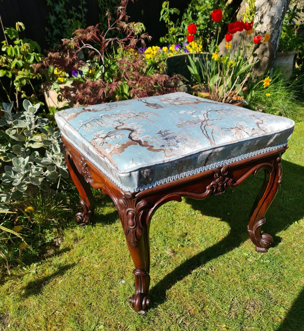 Handsome Georgian Regency Rosewood Carved Stool View II