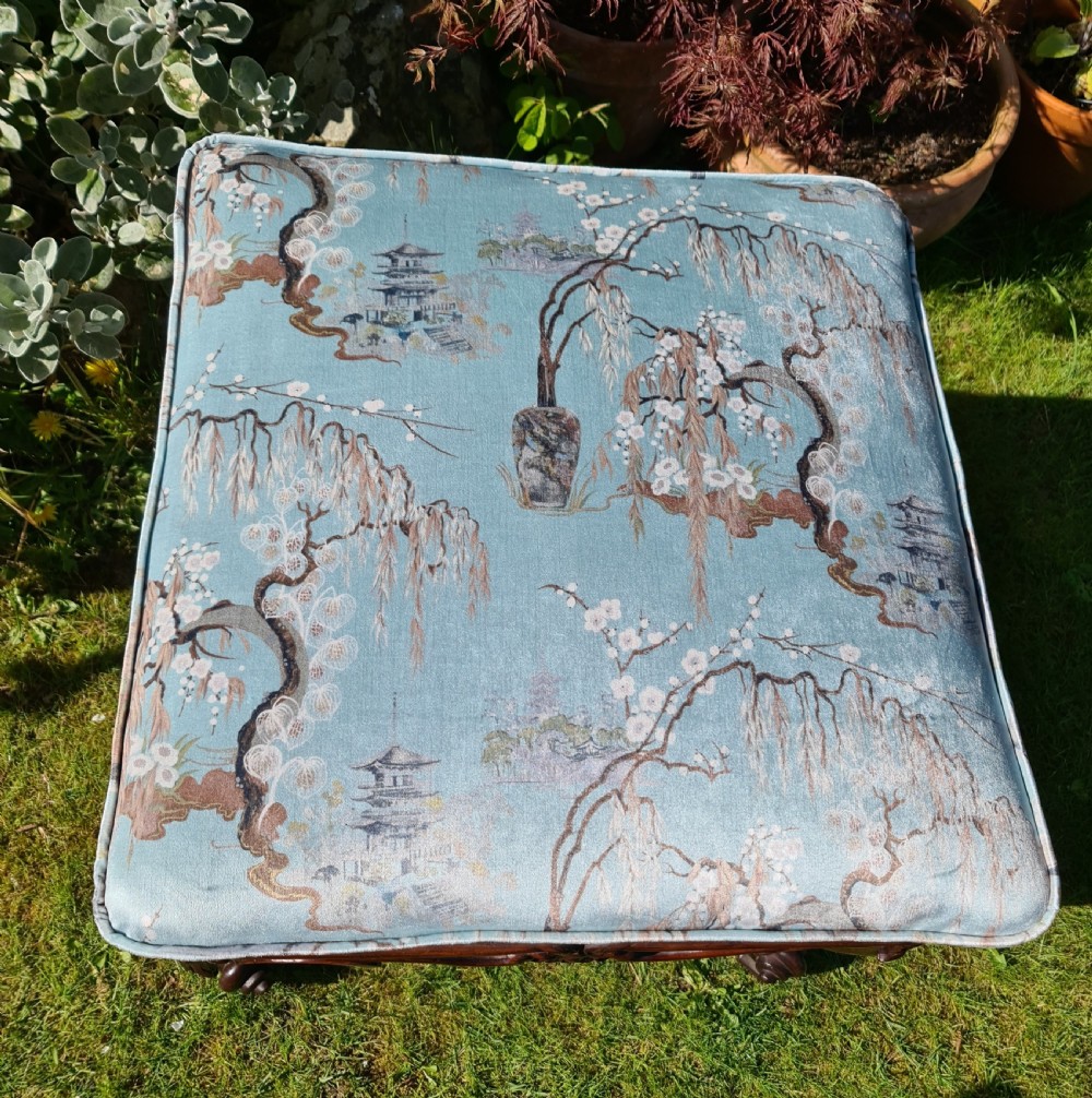 Handsome Georgian Regency Rosewood Carved Stool View III
