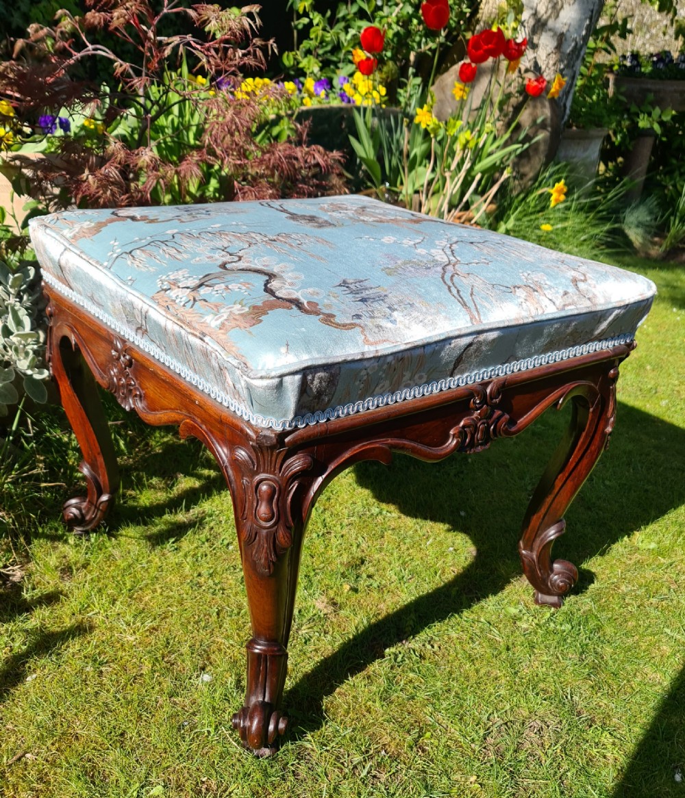 Handsome Georgian Regency Rosewood Carved Stool View VIII