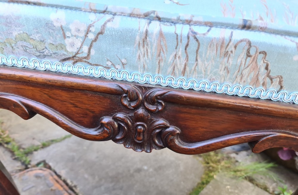 Handsome Georgian Regency Rosewood Carved Stool View XI