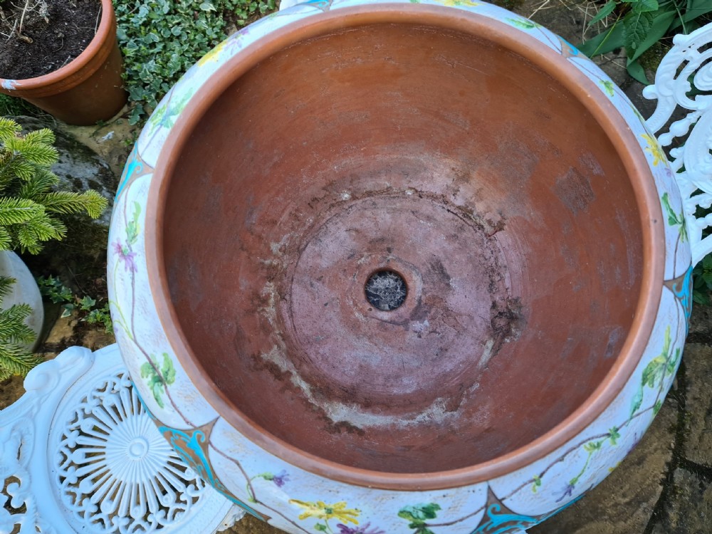 A Large Terracotta and Enamel Clemant Massier Jardiniere View IV