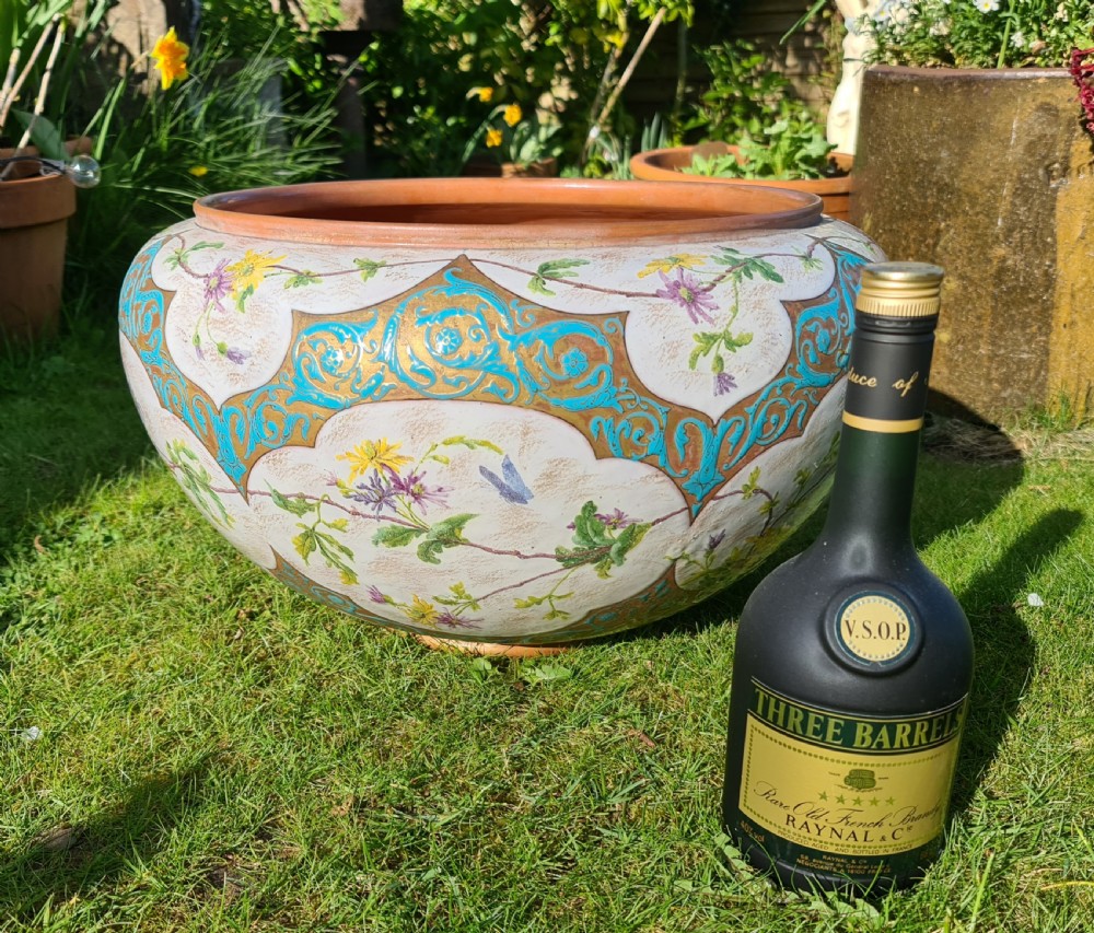 A Large Terracotta and Enamel Clemant Massier Jardiniere View XIII