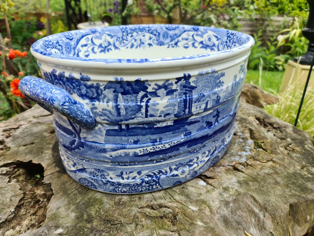 Early 19th Century Spode Blue & White Footbath View IV