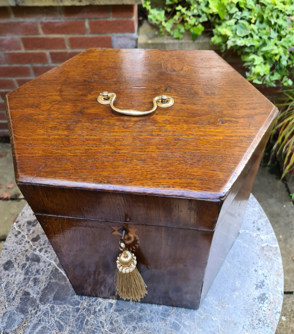Well Proportioned Georgian Hexagonal Oak Box