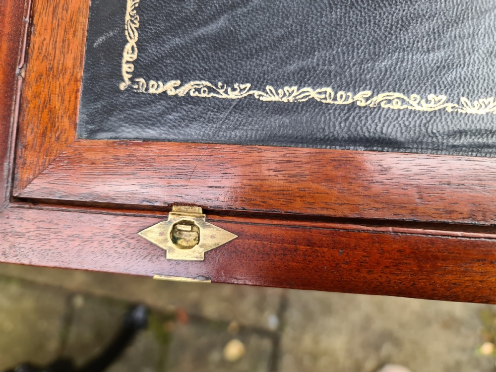 Large Victorian Brass Bound Flame Mahogany Writing Slope View VIII