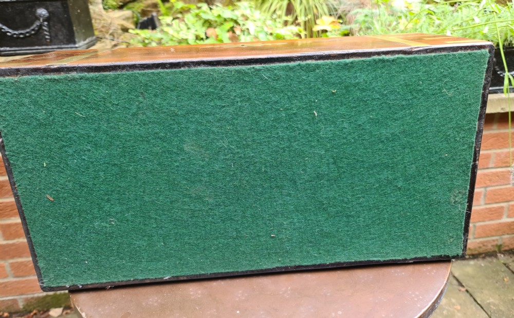 Large Victorian Brass Bound Flame Mahogany Writing Slope View XII