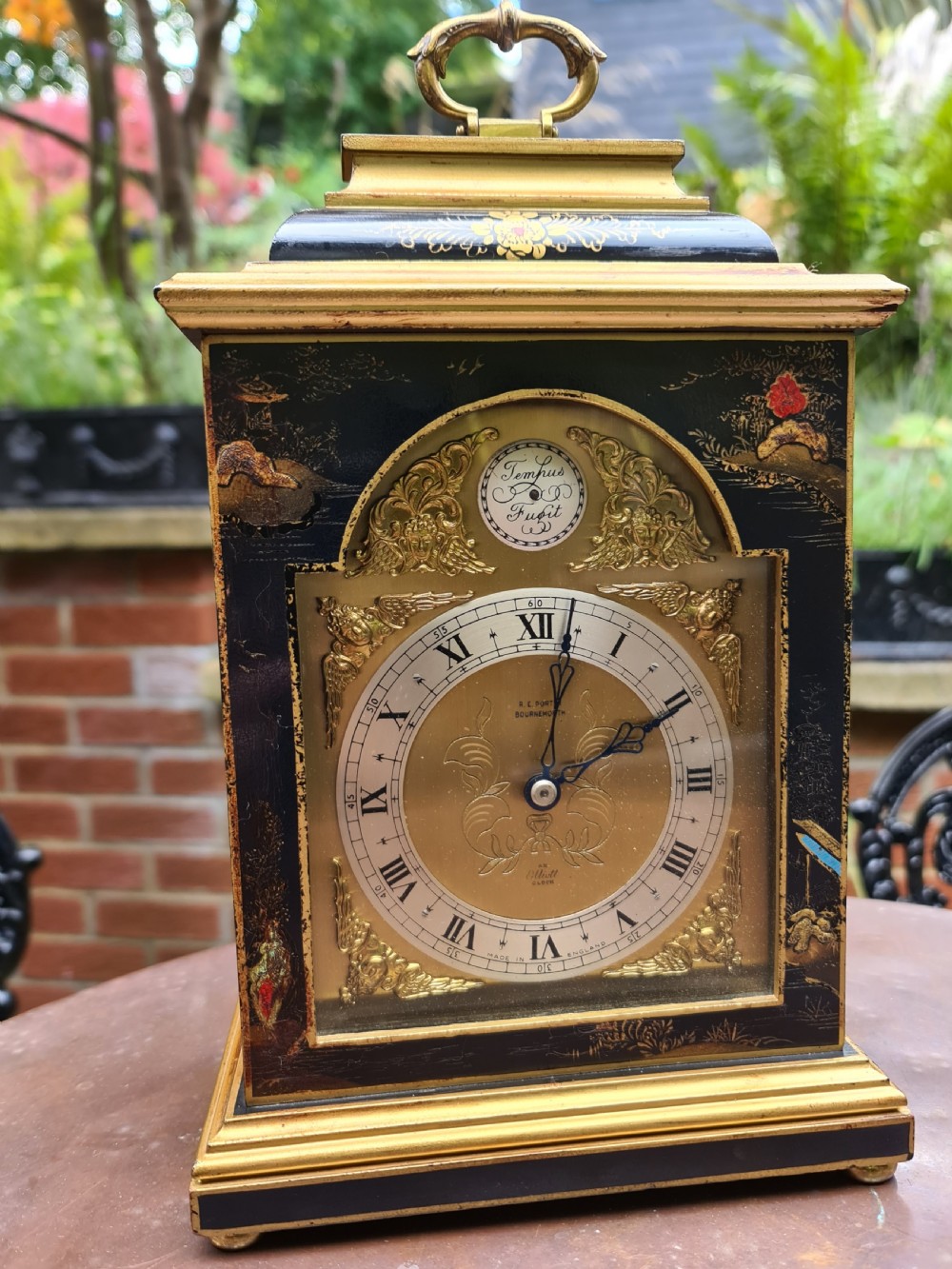 Quality Lacquered Bracket Clock by Elliott of London View III