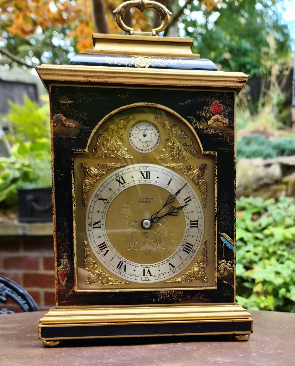 Quality Lacquered Bracket Clock by Elliott of London View XII